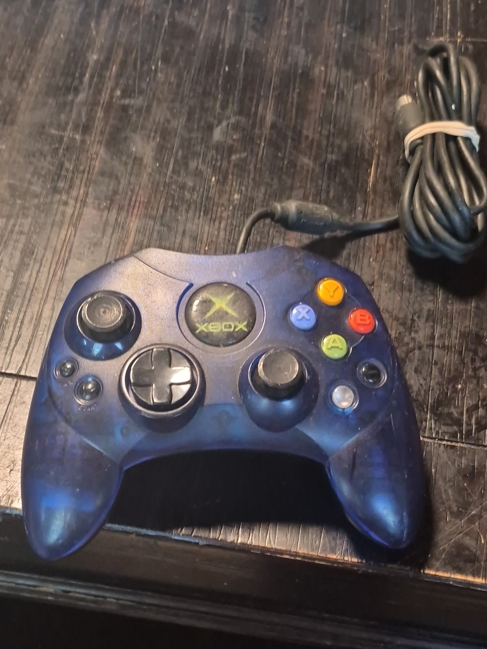 Untested Xbox Wired Controller - Translucent Blue